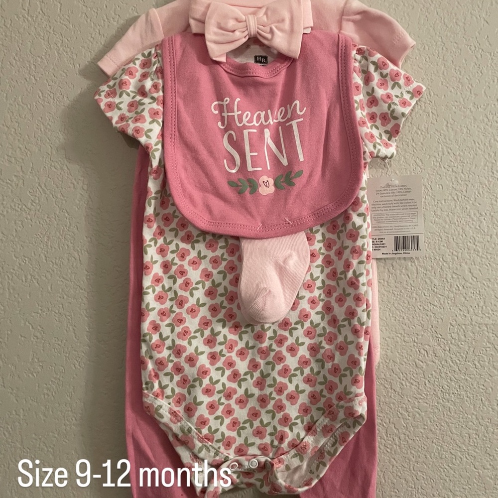 Hudson Baby Pink Floral Heaven Sent Set